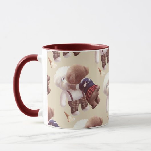 可愛い犬の抱き締め マグカップ (左)