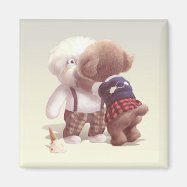 可愛い犬の抱き締め マグネット