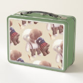 可愛い犬の抱き締め メタルランチボックス (裏面)