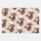 可愛い犬の抱き締め ラッピングペーパーシート (正面3)
