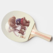 可愛い犬の抱き締め 卓球ラケット (横)