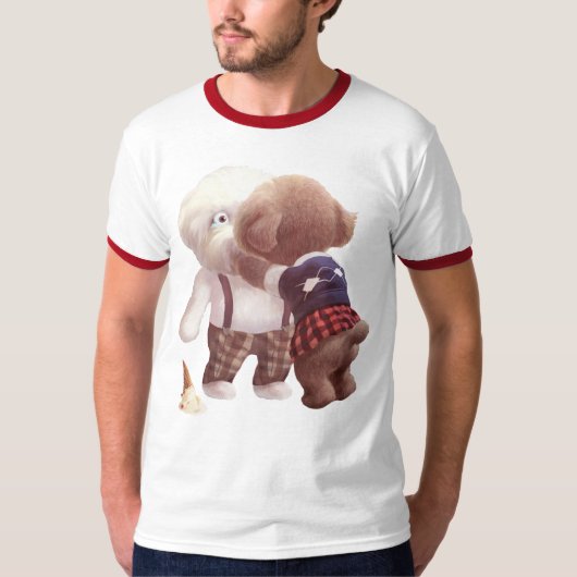 可愛い犬の抱き締め Tシャツ (正面)