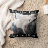 可愛い犬の最高のパパ・エバーブラックの写真 クッション (ブランケット)