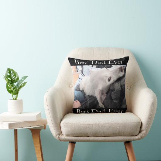 可愛い犬の最高のパパ・エバーブラックの写真 クッション (椅子)