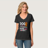 可愛い犬の母のワインダッシュント犬の母の日 Tシャツ (正面フル)