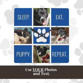 可愛い犬の睡眠リピーター動物好きの現代を食べる スクエア壁時計