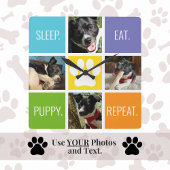 可愛い犬の睡眠リピーター動物好きの現代を食べる スクエア壁時計