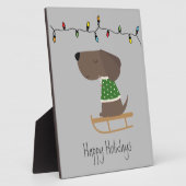 可愛い犬の群れ休日の挨拶 フォトプラーク (側面)