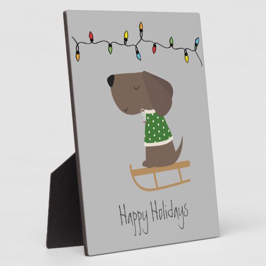 可愛い犬の群れ休日の挨拶 フォトプラーク (側面)