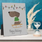 可愛い犬の群れ休日の挨拶 フォトプラーク (側面)