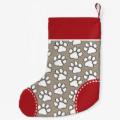 可愛い犬の肉柄のパターカスタムンのペット名 スモールクリスマスストッキング (裏面)