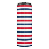 可愛い犬の赤白青ストライプ愛国の写真 タンブラー (裏面)