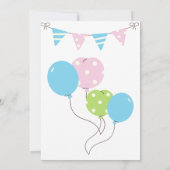 可愛い犬の隣の青のナンバーワン第1誕生日 招待状 (裏面)