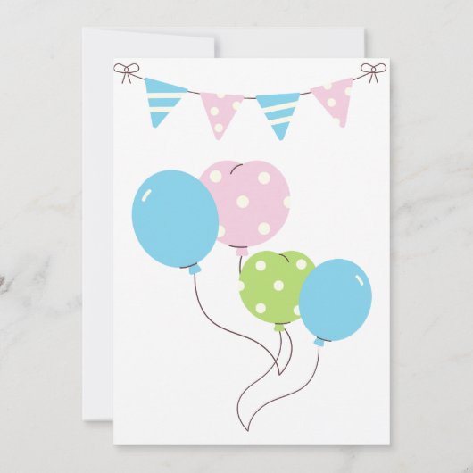 可愛い犬の隣の青のナンバーワン第1誕生日 招待状 (裏面)