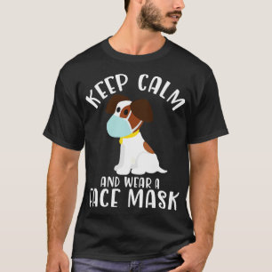 可愛い犬の顔マスク穏保やかで衣服A顔 Tシャツ