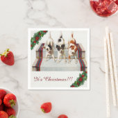 可愛い犬の「クリスマスだ」 スタンダードカクテルナプキン (インサイチュ)