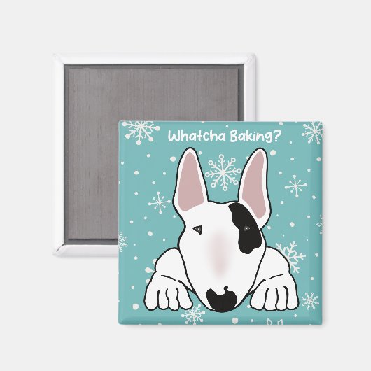 可愛い犬は自分が何か知りたがっているベーキング マグネット (正面/裏面)
