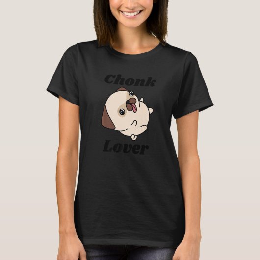 可愛い犬を連れてチョークする Tシャツ (正面)