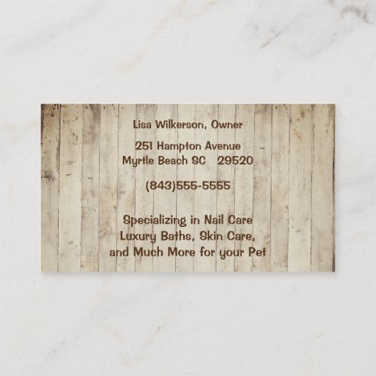 可愛い犬アットフェンスペットトリマー名刺 名刺 (裏面)