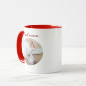 可愛い犬カスタムの独身のイニシャル マグカップ (正面左)