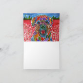 可愛い犬カラフルの救助マット挨拶カード サンキューカード (内部)