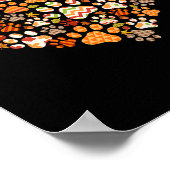 可愛い犬キャットポープリントカボチャ秋の葉の秋Th ポスター (角)