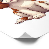 可愛い犬キングチャールズスパニエル犬 ポスター (角)