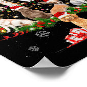 可愛い犬クリスマスツリーライトドッグ愛好家クリスマスP ポスター (角)