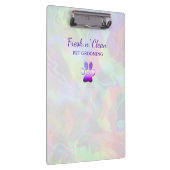 可愛い犬グルーミングサービスポー印刷ホログラフ クリップボード (右)