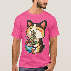 可愛い犬コ食べルギのラーメン – オタクマンガかわいいC Tシャツ
