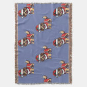 可愛い犬サンタと一緒に楽しいクリスマスを過ごしたい スローブランケット (正面縦)