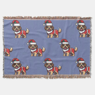 可愛い犬サンタと一緒に楽しいクリスマスを過ごしたい スローブランケット