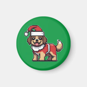可愛い犬サンタと一緒に楽しいクリスマスを過ごしたい マグネット