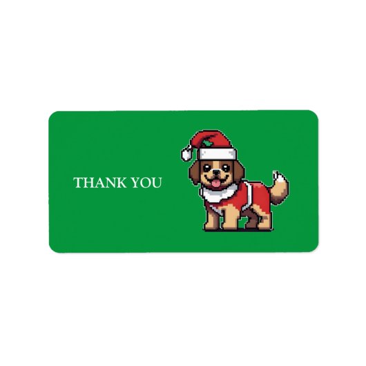 可愛い犬サンタと一緒に楽しいクリスマスを過ごしたい ラベル (正面)