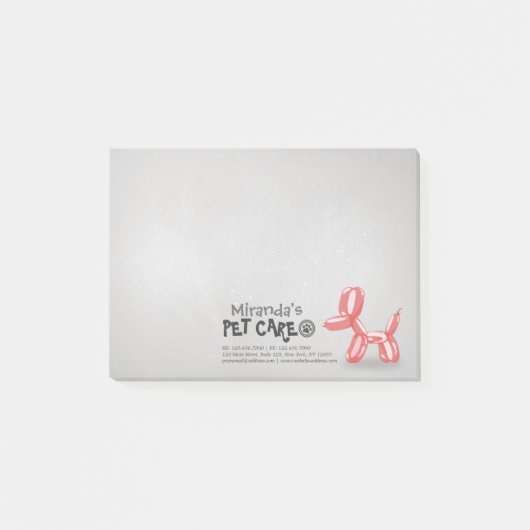 可愛い犬バルーンペットケアグルーミング座って入浴 ポストイット (正面)