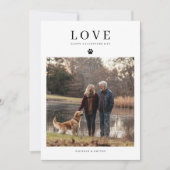 可愛い犬バレンタインのゴールデンレトリエバーファミリーフォト シーズンカード (正面)