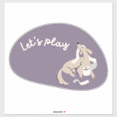 可愛い犬パープル遊よ! シール (シート)