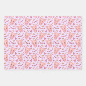 可愛い犬ピッグチックラッピング紙セット3 ラッピングペーパーシート (正面3)