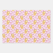 可愛い犬ピッグチックラッピング紙セット3 ラッピングペーパーシート (正面2)