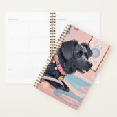可愛い犬ピンクきらきら光るブルー犬の母 プランナー手帳 (ディスプレー)