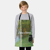 可愛い犬プグスタフクリムト森の子 エプロン (着用した状態)