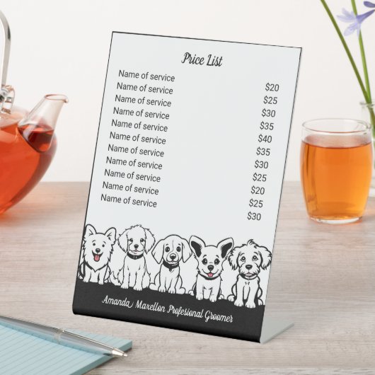 可愛い犬プロフェッショナル犬の価格表5 台座サイン (インサイチュ)