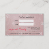 可愛い犬ペットケアシッティング&グルーミング美しいサロン 予約カード (裏面)