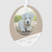 可愛い犬ペットスターパターンフォトクリスマスキープサケ オーナメント (正面)