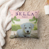 可愛い犬ペット写真ピンクのクリスマスフォトキープサケ クッション (ブランケット)