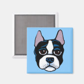 可愛い犬ボストンブル・テリア犬 マグネット (正面/裏面)