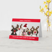 可愛い犬メリークリスマスドッグ愛好家クリスマス カード (黄色い花)