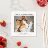 可愛い犬モダンのシンプル写真パーソナライズされた結婚s スタンダードカクテルナプキン (インサイチュ)