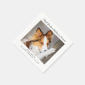 可愛い犬モダンのシンプル写真パーソナライズされた結婚s スタンダードカクテルナプキン (角)