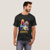 可愛い犬レターオーガスト名虹の犬 Tシャツ (正面フル)